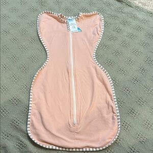 Love to Dream Peach Swaddle with Striped Trim